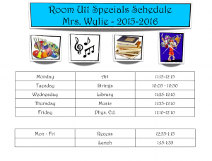 specials schedule